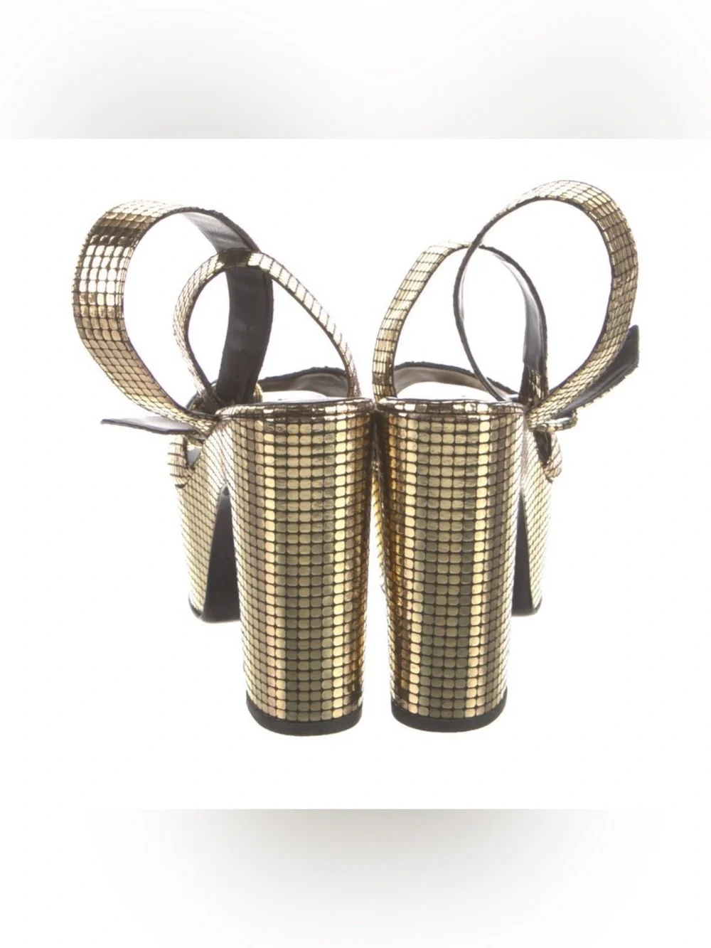 Simon Miller Gold Mosaic Platform Ankle-Strap Sandal